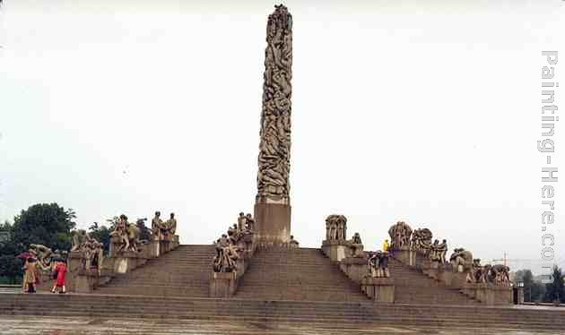 Obelisk painting - Gustav Vigeland Obelisk art painting